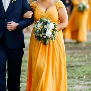 Yellow bridesmaids dress